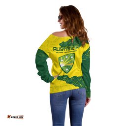 Australia Cricket Off Shoulder Sweater History Commemorative World Cup Winners