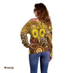 Personalised Hawks NAIDOC Week 2024 Off Shoulder Sweater Aussie Aboriginal Art