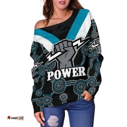 Port Adelaide Off Shoulder Sweater Power