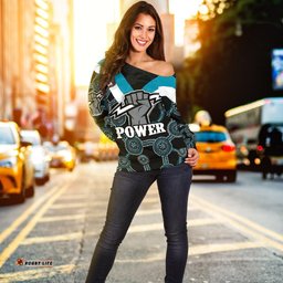 Port Adelaide Off Shoulder Sweater Power