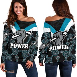 Port Adelaide Off Shoulder Sweater Power