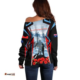Australia ANZAC Day Off Shoulder Sweater Gallipoli Soldiers Simple Style
