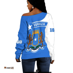 Custom Text Vibe Hoodie Africa Women's Off Shoulder Sweater Somalia AF01