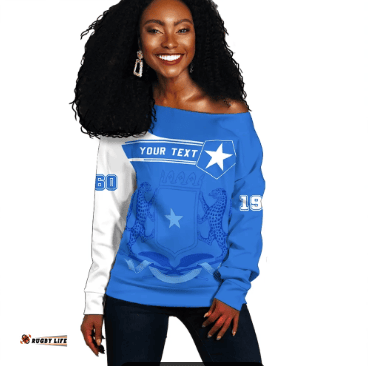 Custom Text Vibe Hoodie Africa Women's Off Shoulder Sweater Somalia AF01