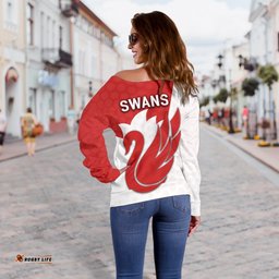 Sydney Women Off Shoulder Sweater Swans