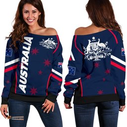 Off Shoulder Sweater Australian Coat Of Arms Sweater
