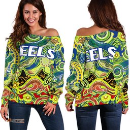 Parramatta Women's Off Shoulder Sweater Eels Unique Indigenous