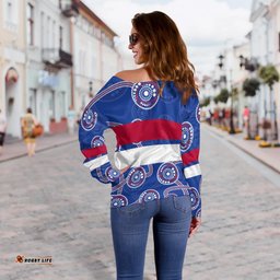 Western Bulldogs Off Shoulder Sweater Aboriginal Patterns