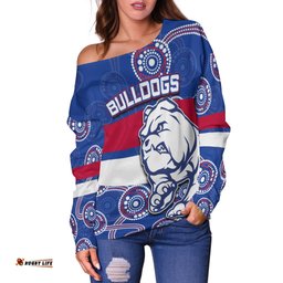 Western Bulldogs Off Shoulder Sweater Aboriginal Patterns