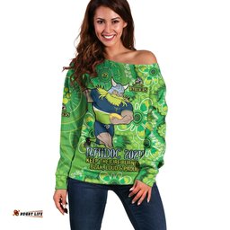 Personalised Raiders NAIDOC Week 2024 Off Shoulder Sweater Aboriginal Fire Burning Sparks