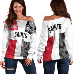 Saints Football Off Shoulder Sweater St Kilda Indigenous