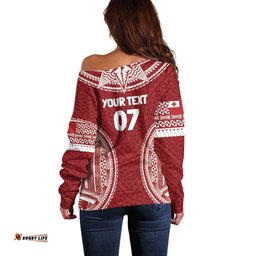 Personalized Mate Maa Tonga Rugby Off Shoulder Sweater Ofa Atu Tonga