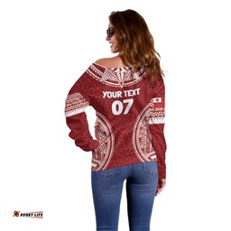 Personalized Mate Maa Tonga Rugby Off Shoulder Sweater Ofa Atu Tonga