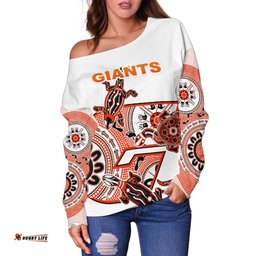 Giants Women's Off Shoulder Sweater Simple Indigenous
