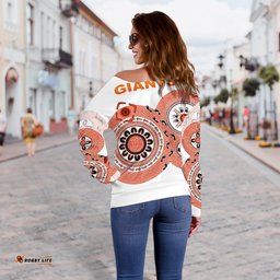 Giants Women's Off Shoulder Sweater Simple Indigenous
