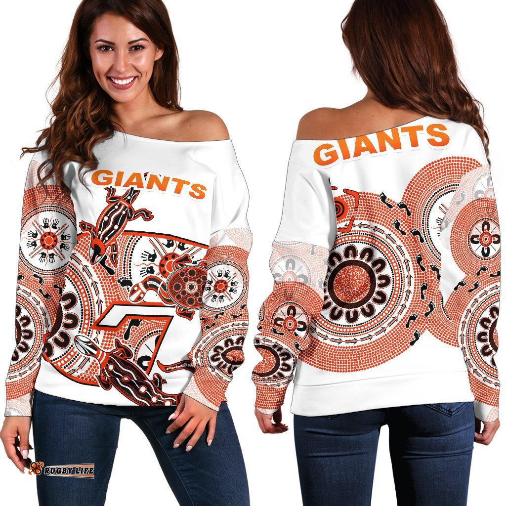 Giants Women's Off Shoulder Sweater Simple Indigenous