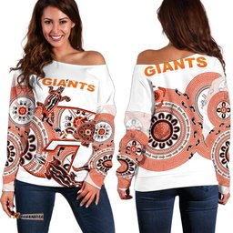 Giants Women's Off Shoulder Sweater Simple Indigenous