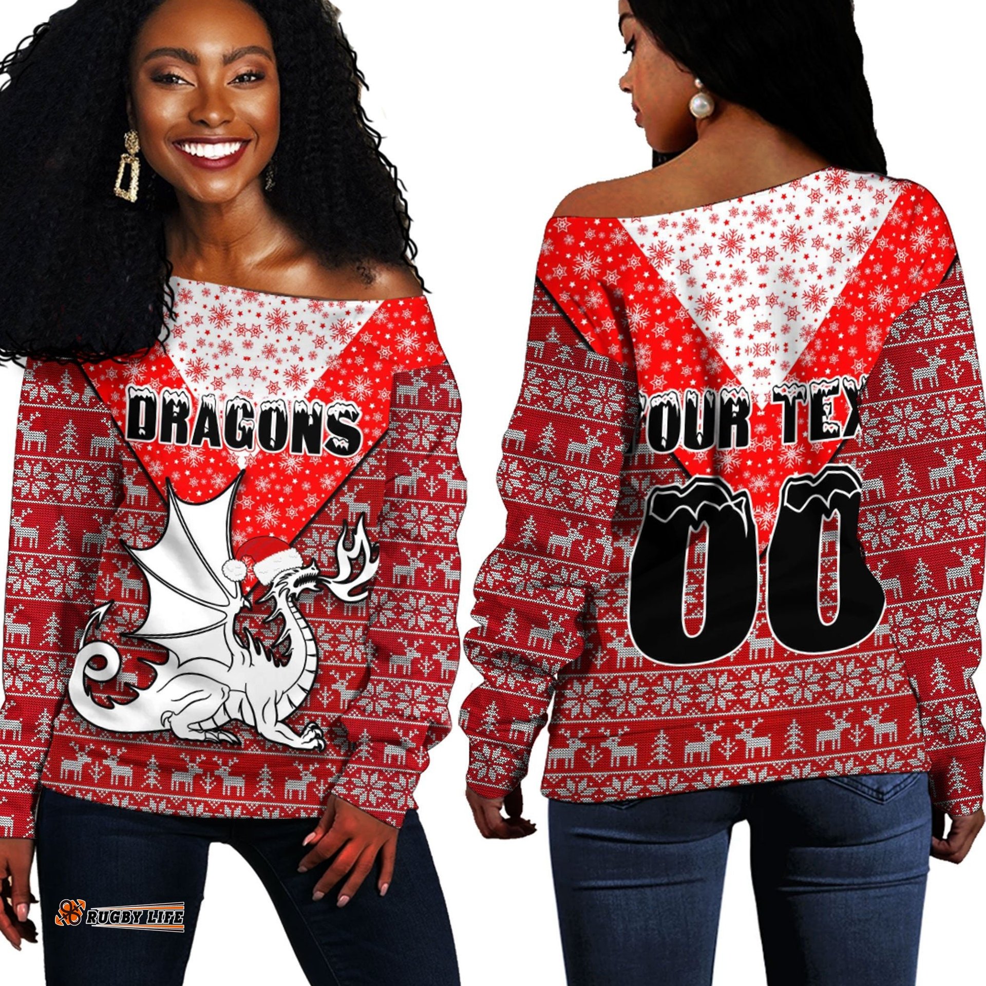 Custom Vibe Hoodie Clothing St. George Illawarra Dragons Aboriginal Tattoo Off Shoulder Sweaters