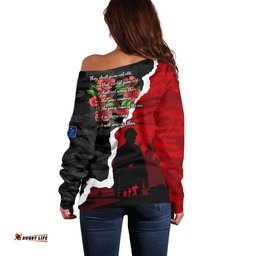 Anzac Day Camouflage Off Shoulder Sweater Ode of Remembrance