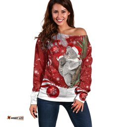 Australia Christmas Off Shoulder Sweater Santa Koala Ver02