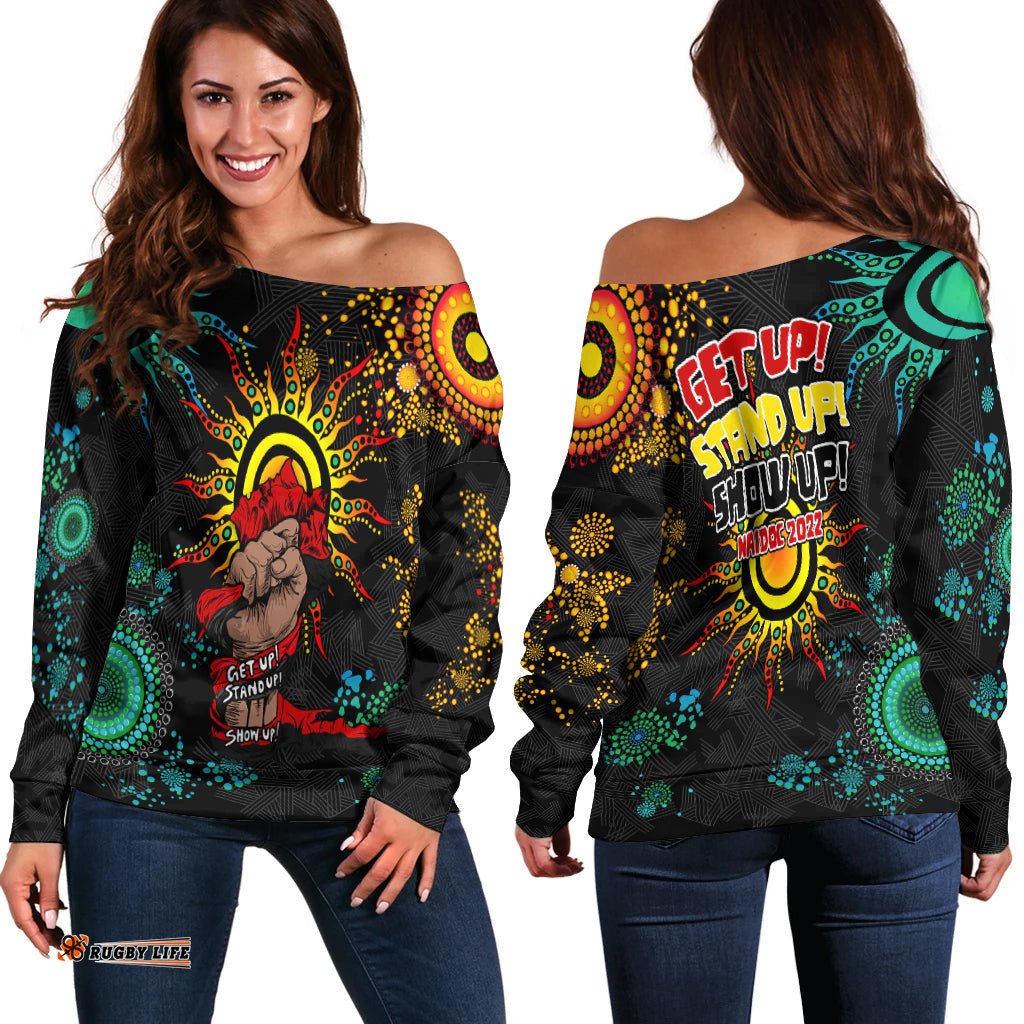 NAIDOC Week Aboriginal Art Unique Women Off Shoulder Sweater