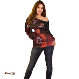 Australia Indigenous Rugby Off Shoulder Sweater All Stars Aboriginal Turtle