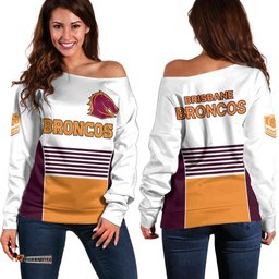Brisbane Broncos NRL Off Shoulder Sweater No2