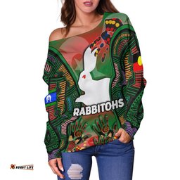 Naidoc Rabbitohs Women Off Shoulder Sweater Torres Strait Islander
