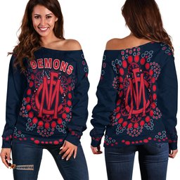 Demons Football Off Shoulder Sweater Melbourne Indigenous