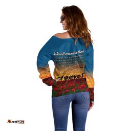 Remembrance Day Off Shoulder Sweater We will Remember Them 01