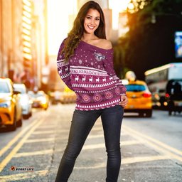 Sea Eagles Off Shoulder Sweater Christmas Manly Warringah