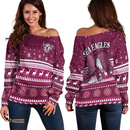 Sea Eagles Off Shoulder Sweater Christmas Manly Warringah