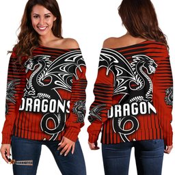 St. George Dragons Women Off Shoulder Sweater Unique