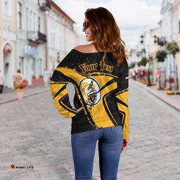 Custom Text Cornwall Rugby Personalised Women's Off Shoulder Sweater Cornish Rugby