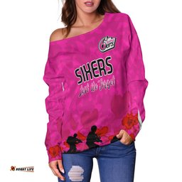 Custom Text and Number Sydney Sixers Cricket Off Shoulder Sweater Anzac Day Camouflage Poppy Lest We Forget