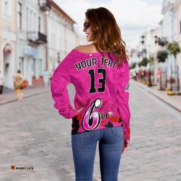 Custom Text and Number Sydney Sixers Cricket Off Shoulder Sweater Anzac Day Camouflage Poppy Lest We Forget