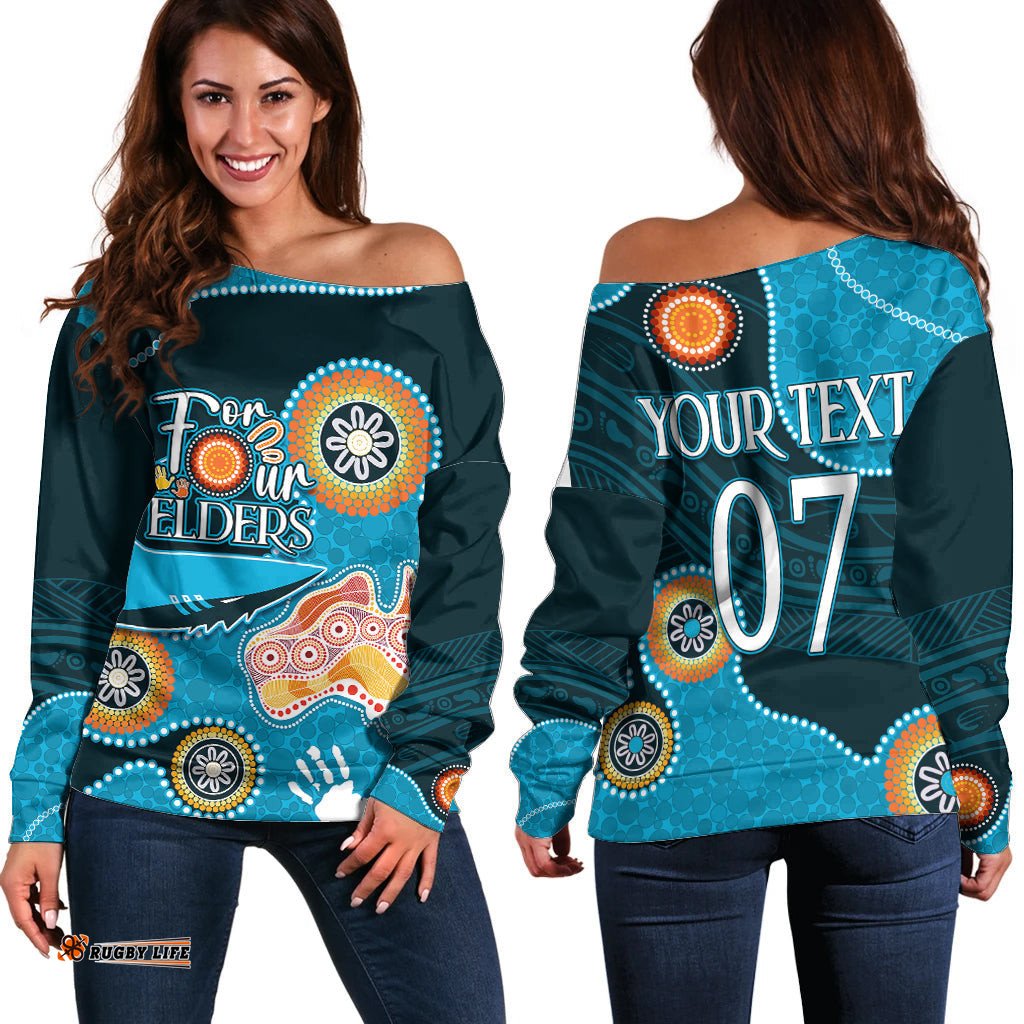Personalised NAIDOC Week NRL Sharks For Our Elders Off Shoulder Sweater