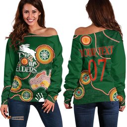 Personalised NAIDOC Week NRL Rabbitohs For Our Elders Off Shoulder Sweater