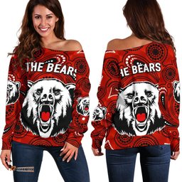 North Sydney Women's Off Shoulder Sweater The Bears Indigenous 08