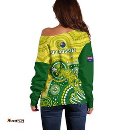 Australia Cricket Off Shoulder Sweater Aboriginal Go Champions World Cup