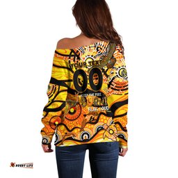 Custom NAIDOC Week 2024 Tiger Off Shoulder Sweater Aboriginal Animals Keep The Fire Burning