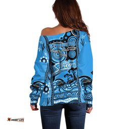 Adelaide Strikers Cricket Off Shoulder Sweater Happy Australia Day Aboriginal Art