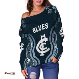 Go Blues Off Shoulder Sweater Simple Indigenous