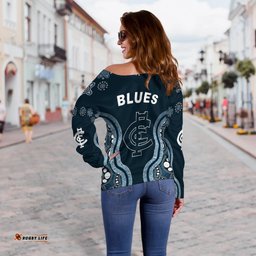 Go Blues Off Shoulder Sweater Simple Indigenous