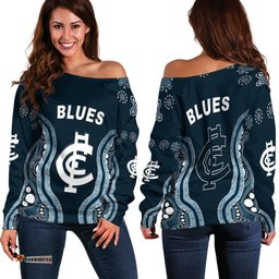 Go Blues Off Shoulder Sweater Simple Indigenous