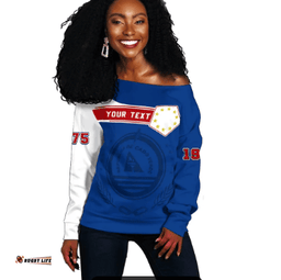 Custom Text Vibe Hoodie Africa Women's Off Shoulder Sweater Cape Verde AF01