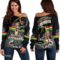 Panthers Rugby Off Shoulder Sweater Pennies Premiers Back To Back Indigenous Original
