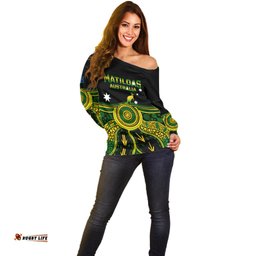 Personalised Australia Soccer Off Shoulder Sweater Aboriginal Go Matildas World Cup