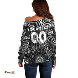 Personalised Magpies NAIDOC Week 2024 Off Shoulder Sweater Aussie Aboriginal Art