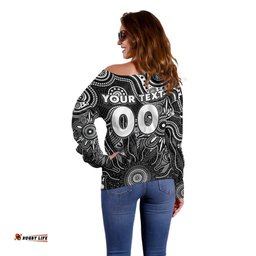 Personalised Magpies NAIDOC Week 2024 Off Shoulder Sweater Aussie Aboriginal Art